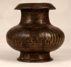 Vintage Dark Brown Water Pot with Spout Made of Brass