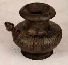 Dark Finish Vintage Brass Holy Water Pot with Spout