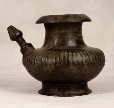 Dark Finish Vintage Brass Holy Water Pot with Spout