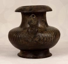Dark Finish Vintage Brass Holy Water Pot with Spout