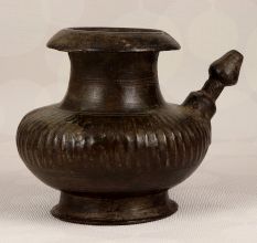 Dark Finish Vintage Brass Holy Water Pot with Spout