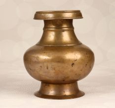 Elegant Brown Brass Water Pot with Spout for Prayer Room