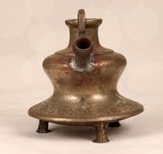 Vintage Engraved Brass Hookah Base for Flower Decoration