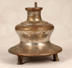 Vintage Engraved Brass Hookah Base for Flower Decoration