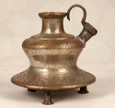 Vintage Engraved Brass Hookah Base for Flower Decoration