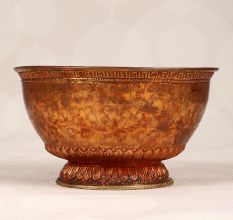 Tibetan Art Finest Copper Bowl with Engraving for Decor