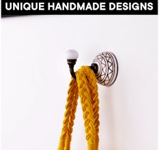 6 Pieces Brown Pattern Etched Ceramic Wall Hooks