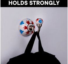 6 Pieces Decorative Multicolor Floral Ceramic Round Wall Hooks