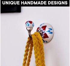 6 Pieces Decorative Multicolor Floral Ceramic Round Wall Hooks