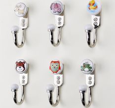 Multicolor Animals Ceramic Kids Wall Hooks