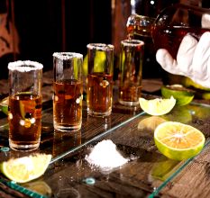 Beautiful Transparent Shot Glasses for Home Decor in Set of 4