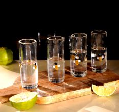 Beautiful Transparent Shot Glasses for Home Decor in Set of 4