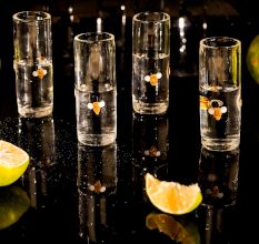 Beautiful Transparent Shot Glasses for Home Decor in Set of 4