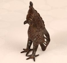 Vintage Tribal Art Brass Statue of Owl for Home Decor