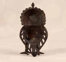 Vintage Tribal Art Brass Statue of Owl for Home Decor