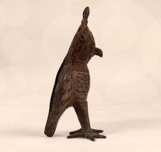 Vintage Tribal Art Brass Statue of Owl for Home Decor