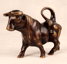 English Art Handmade Brass Statue of Fighting Bull for Decor