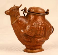 Handcrafted Copper Holy Water Pot in Cow Shape for Decor