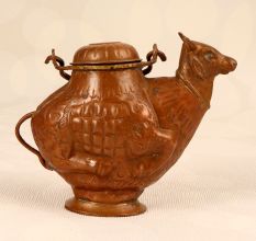 Handcrafted Copper Holy Water Pot in Cow Shape for Decor