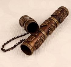 Tibetan Brass Copper Incense Case Holder for Decoration