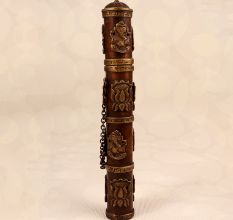 Tibetan Brass Copper Incense Case Holder for Decoration