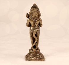 Silver Finish Brass Lord Hanuman Statue for Prayer Room