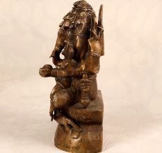 Handcrafted Brass Five Head Lord Ganesha Statue for Prayer Room