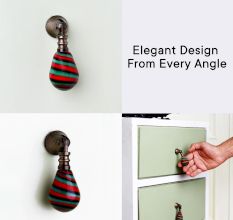 Handmade Multicolor Glass Pull Teardrop Wardrobe Knob