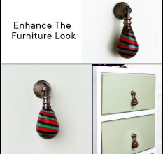 Handmade Multicolor Glass Pull Teardrop Wardrobe Knob