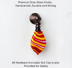 Multicolor Glass Pull Teardrop Cabinet Knob