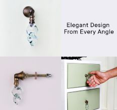 Decorative Glass Pull Teardrop Wardrobe Knob
