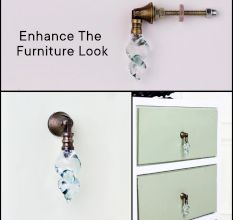 Decorative Glass Pull Teardrop Wardrobe Knob