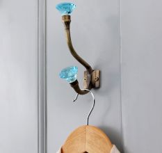 Turquoise Diamond Glass Iron Wall Hook