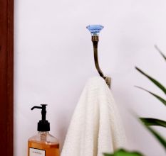 Slate Blue Diamond Glass Iron Wall Hook