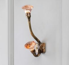 Handmade Amber Diamond Glass Iron Wall Hook