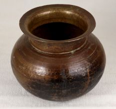 Himalayan Art Brass Water Pot in Brown Finish for Decor
