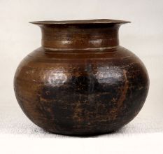 Himalayan Art Brass Water Pot in Brown Finish for Decor
