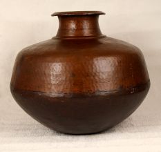 Handmade Vintage Copper Water Pot in Islamic Art for Decor