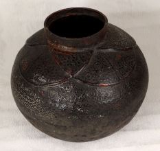 Dark Finish Handmade Copper Pot for Flower Decoration
