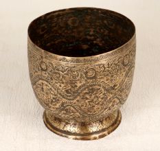Engraved Premium Brass Pot for Indoor Flower Decoration