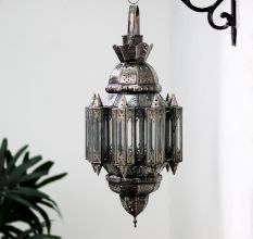 Handcrafted Beautiful Glass and Metal Lamp for Home Decoration