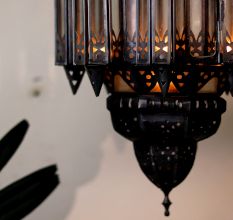 Handcrafted Beautiful Glass and Metal Lamp for Home Decoration