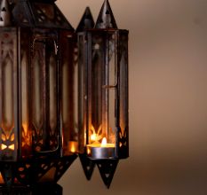 Handcrafted Beautiful Glass and Metal Lamp for Home Decoration