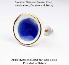 Handmade Blue Ceramic Wardrobe Knob Online