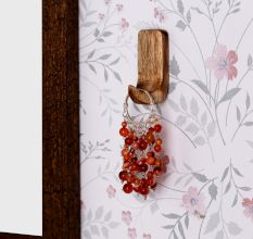 6 Pieces Small Natural Wooden No Drill Adheshive Wall Hooks