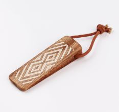 Decorative Brown Wooden Door Stopper