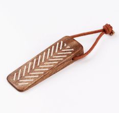 Handmade Decorative Brown Wooden Door Stopper