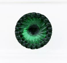 Handmade Lotus Cut Green Glass Cabinet Knob