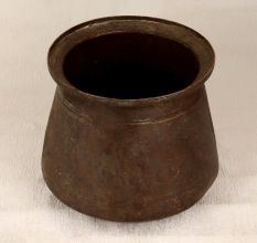 Dark Brown Vintage Brass Holy Pot in South Indian Art