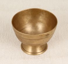 Elegant Brown Brass Kumkum Tilak Bowl for Home Decor